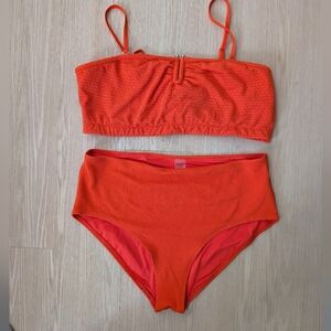 Old Navy Orange Textured Bikini